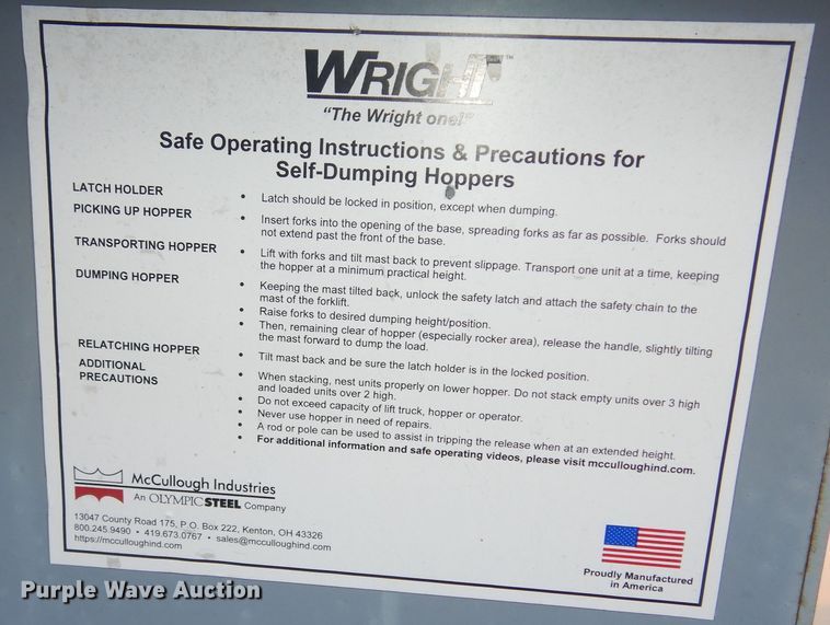 image for item DM3163 (2) Wright self dumping hoppers