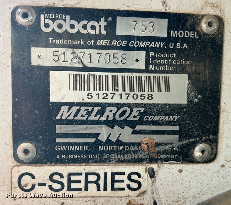 image for item DO8744 1994 Bobcat 753 skid steer loader