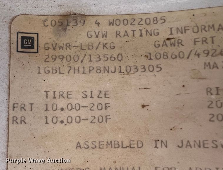 image for item DO8745 1992 Chevrolet Kodiak C5500  feed mixer truck