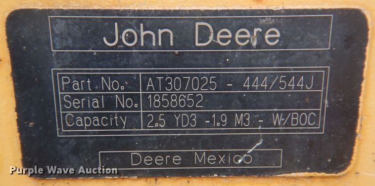 image for item DP0340 2008 John Deere 544J  high lift wheel loader