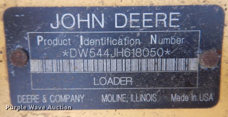 image for item DP0340 2008 John Deere 544J  high lift wheel loader