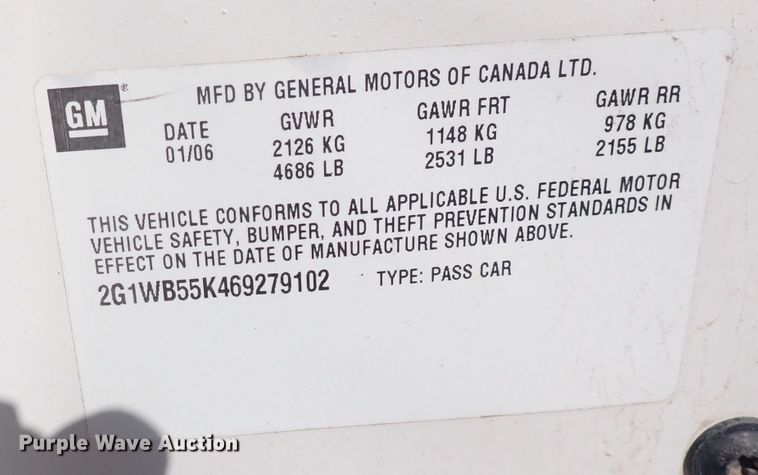 image for item DQ2955 2006 Chevrolet Impala