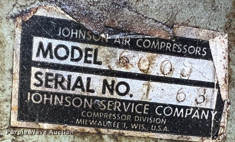image for item IA9216 1963 Johnson 6009  air compressor