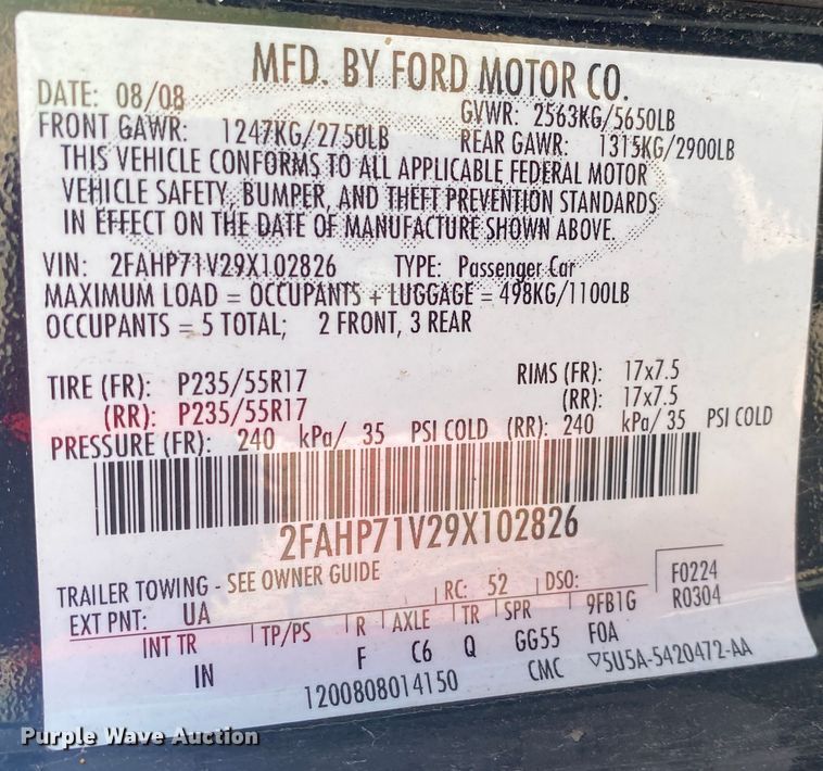 image for item IG9770 2009 Ford Crown Victoria Police Interceptor