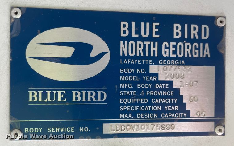 image for item JD9335 2008 Blue Bird  school bus