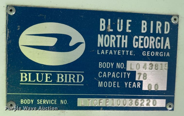image for item JD9336 2000 Blue Bird  school bus