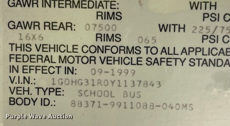 image for item JD9338 2001 Thomas  school bus