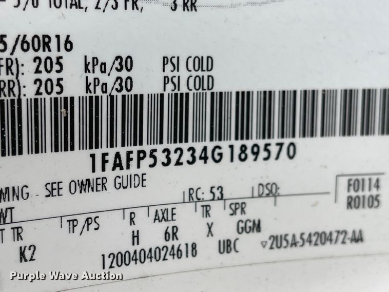 image for item JF9058 2004 Ford Taurus