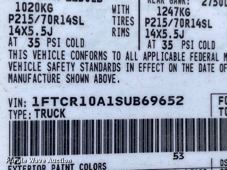 image for item JF9064 1995 Ford Ranger XL  pickup truck