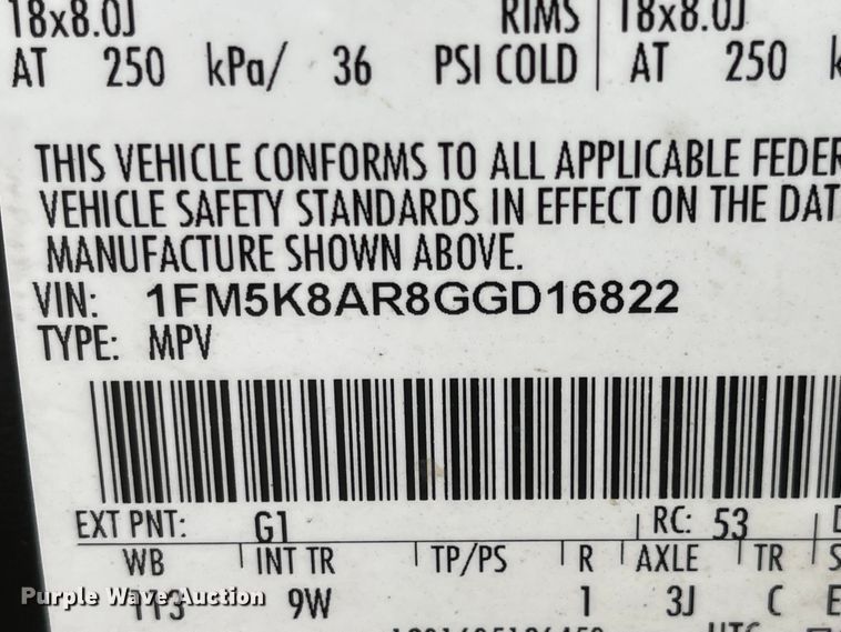 image for item JF9081 2016 Ford Explorer Police Interceptor  SUV