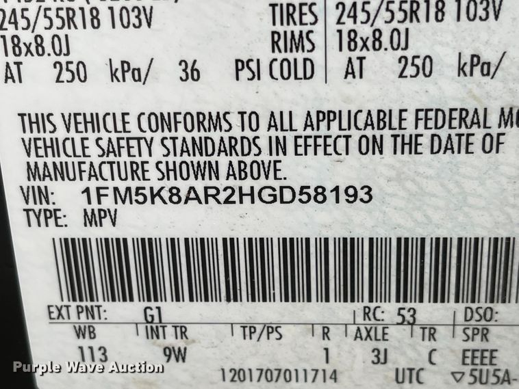 image for item JF9082 2017 Ford Explorer Police Interceptor  SUV