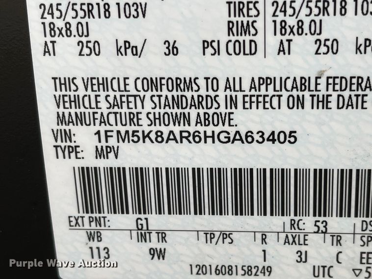 image for item JF9084 2017 Ford Explorer Police Interceptor  SUV