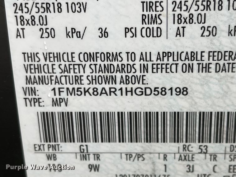 image for item JF9087 2017 Ford Explorer Police Interceptor  SUV