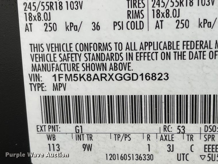 image for item JF9088 2016 Ford Explorer Police Interceptor  SUV