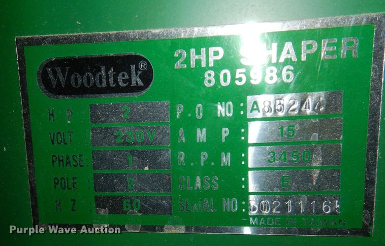 image for item KF9292 Woodtek 805986  shaper