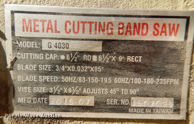 image for item KF9304 Grizzly G4030  metal band saw
