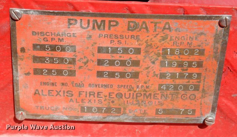 image for item KF9451 1975 Chevrolet C65  pumper fire truck