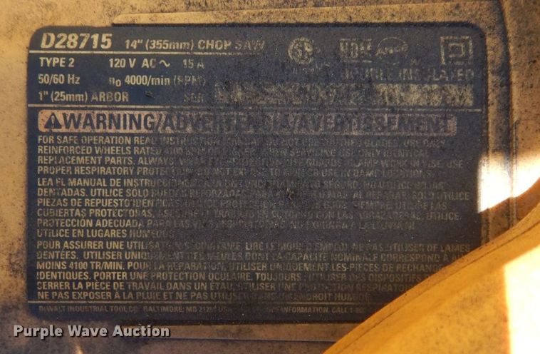 image for item KF9460 DeWalt D28715  metal saw