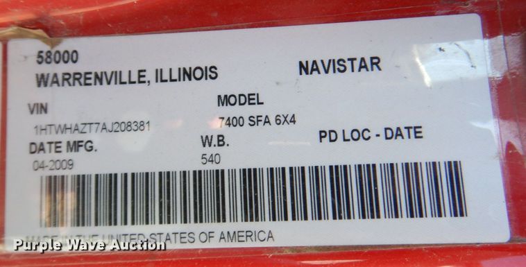 image for item KF9490 2010 International 7400  dump truck