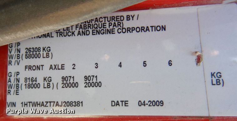 image for item KF9490 2010 International 7400  dump truck