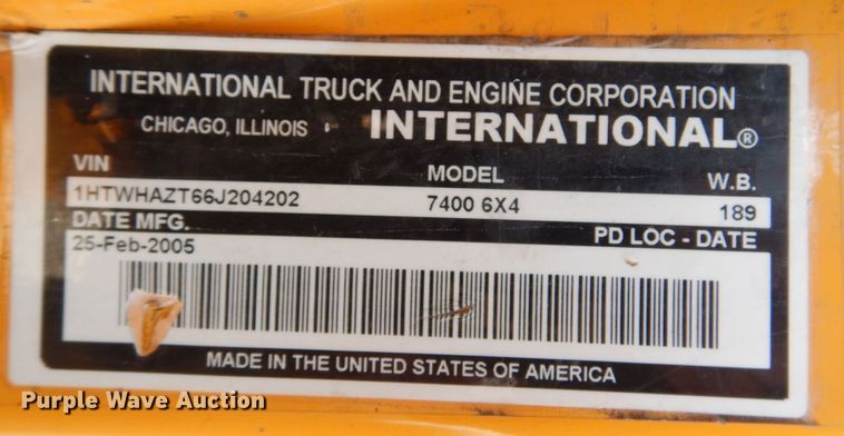 image for item KF9508 2006 International 7400  dump truck