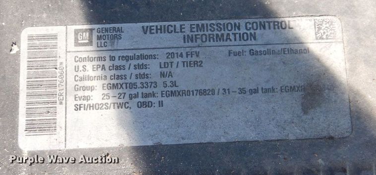 image for item KF9514 2014 Chevrolet Tahoe Police  SUV