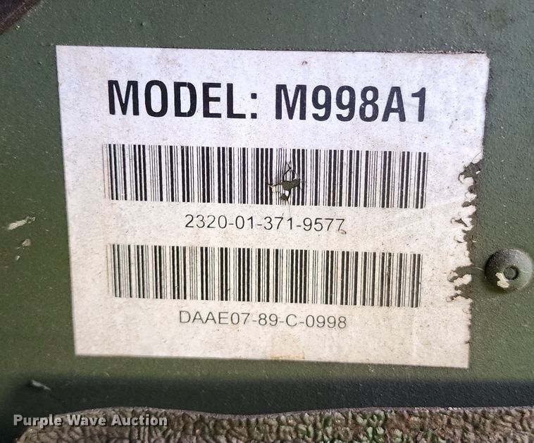 image for item KH9284 1995 Am General M988A1  HMMWV SUV