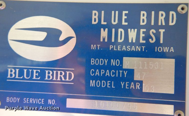 image for item KP9006 2002 International Blue Bird  school bus