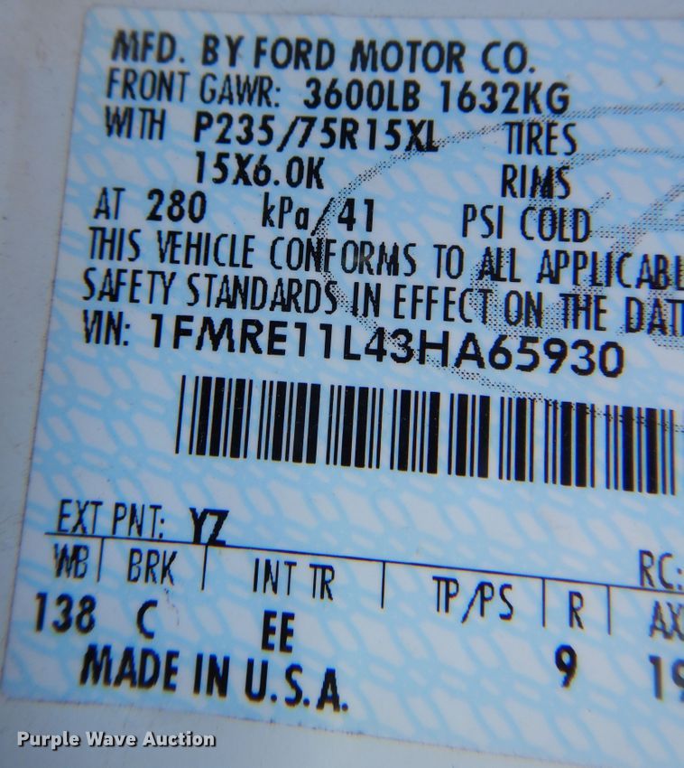 image for item KP9008 2003 Ford E150  van