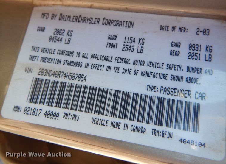 image for item KP9010 2004 Dodge Intrepid