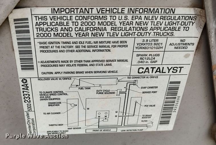 image for item LK9261 2000 Dodge Dakota  pickup truck