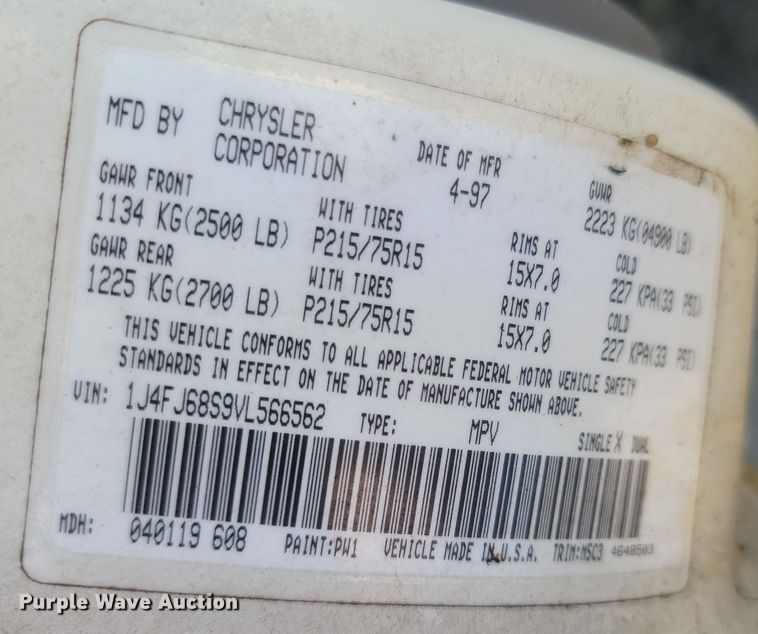 image for item LM9755 1997 Jeep Cherokee  SUV