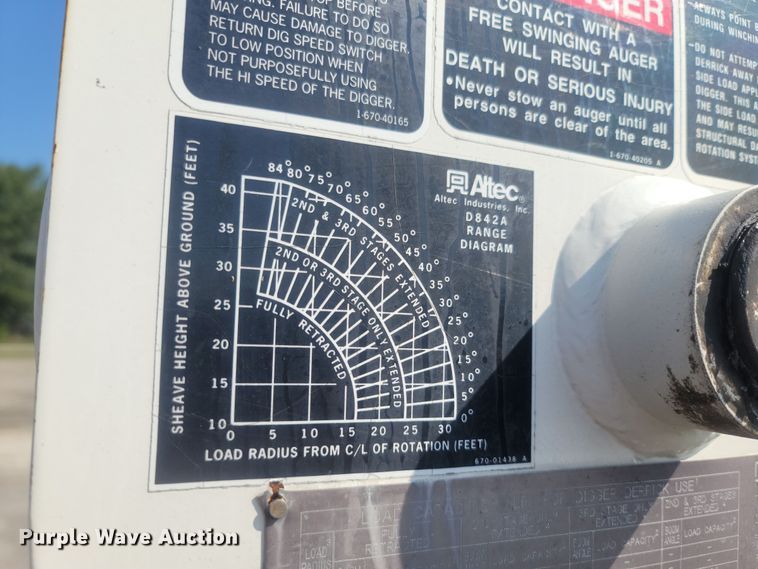 image for item LM9759 1997 Ford F800  digger derrick truck