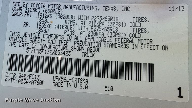 image for item LO9098 2014 Toyota Tundra  Double Cab pickup truck