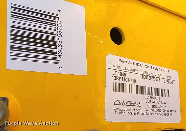 image for item LO9227 Cub Cadet LT1045  lawn mower
