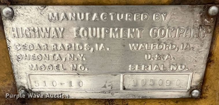 image for item MR9908 Highway Equipment Company 510-10  spreader