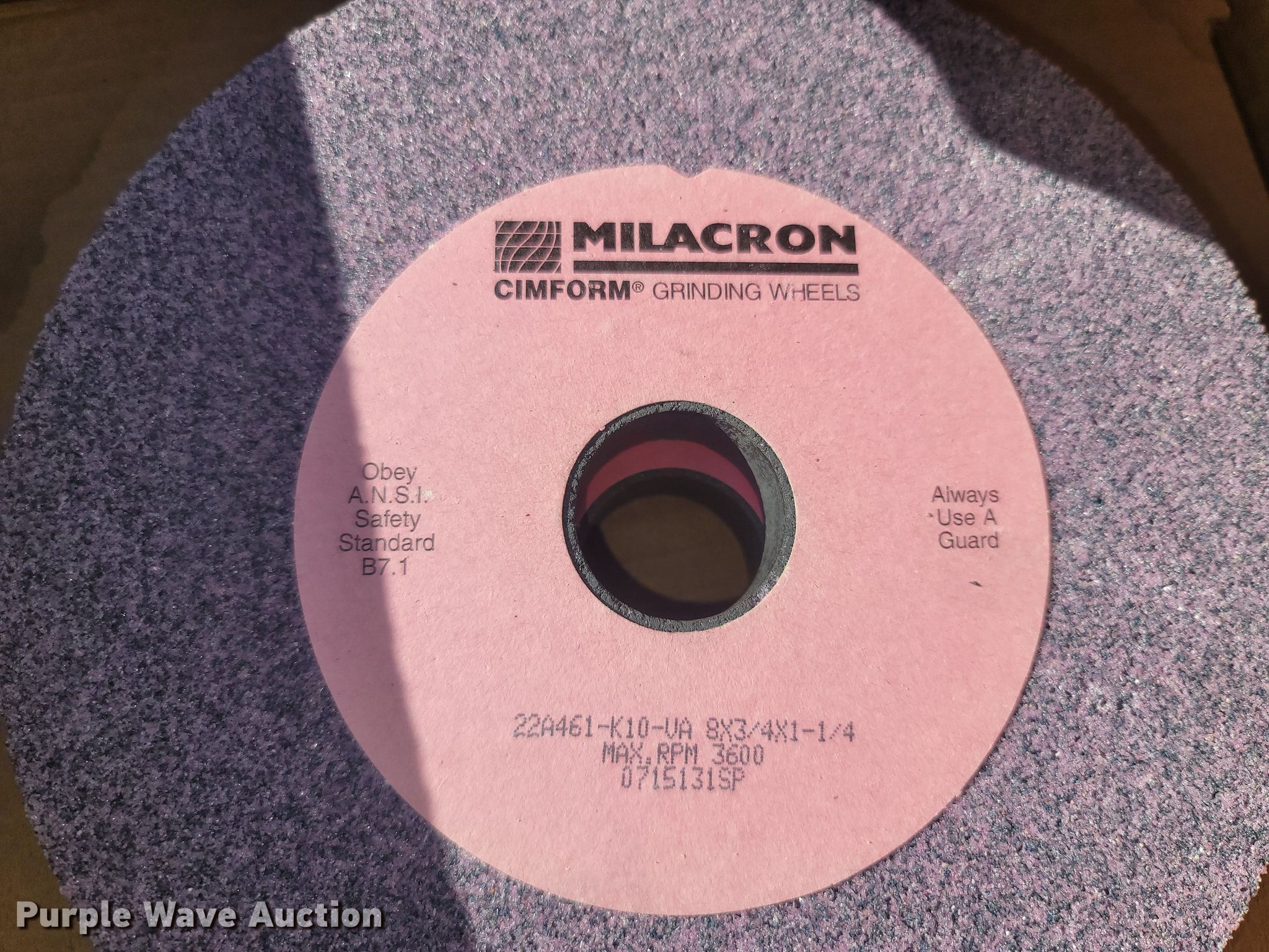 (10) boxes of grinding wheels in Bentonville, AR Item LN9567 sold Purple Wave