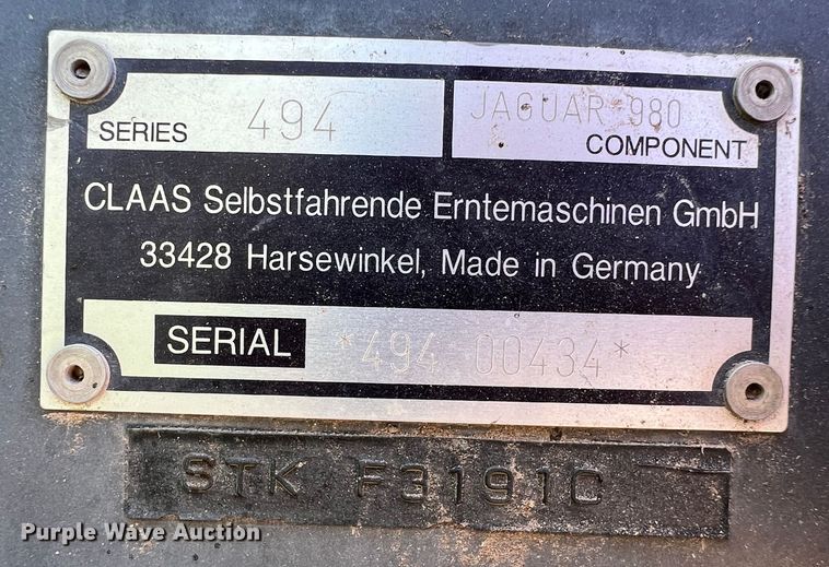 image for item DO8721 2008 Claas Jaguar 980  forage harvester