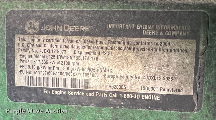 image for item DO8723 John Deere 9520  4WD tractor