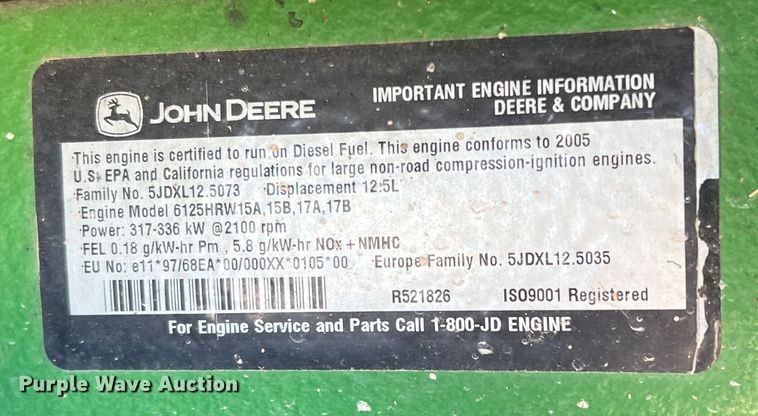 image for item DO8727 2005 John Deere 9420  4WD tractor