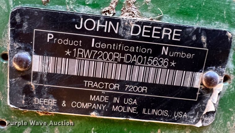 image for item DO8728 2013 John Deere 7200R  MFWD tractor
