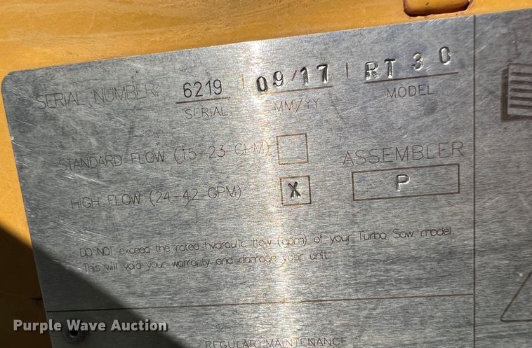 image for item IA9156 2017 Turbo Saw RT30  skid steer tree saw