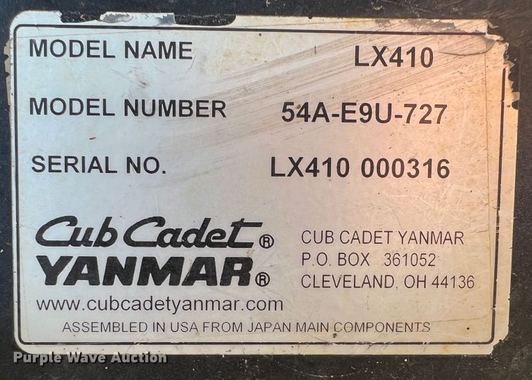 image for item IA9220 Cub Cadet LX410  MFWD tractor