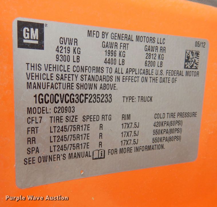 image for item DM3155 2012 Chevrolet Silverado 2500HD  pickup truck