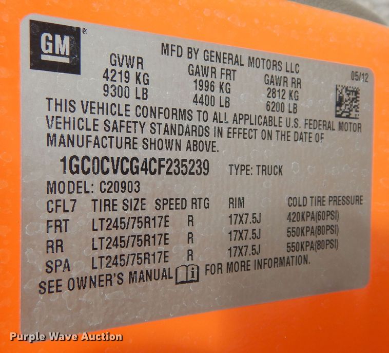 image for item DM3156 2012 Chevrolet Silverado 2500HD  pickup truck