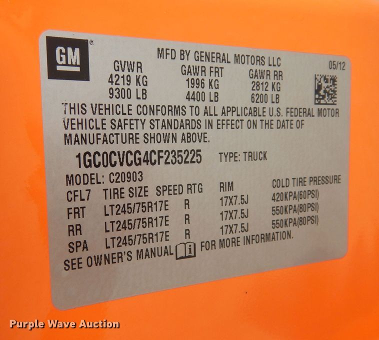 image for item DM3157 2012 Chevrolet Silverado 2500HD  pickup truck