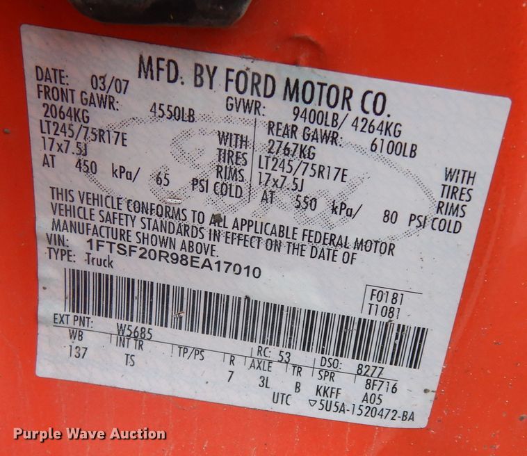 image for item DM3159 2008 Ford F250 Super Duty XL  pickup truck