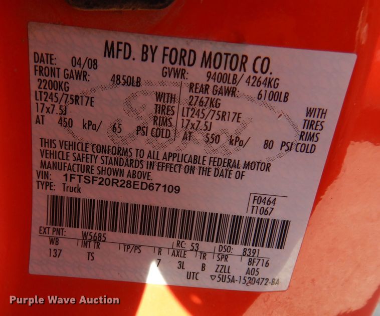 image for item DM3173 2008 Ford F250 Super Duty XL  pickup truck