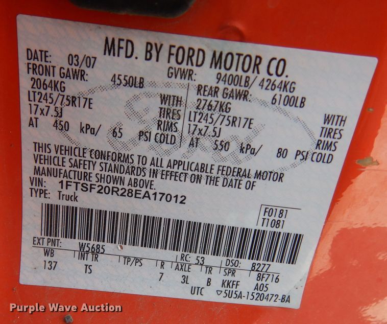 image for item DM3175 2008 Ford F250 Super Duty XL  pickup truck