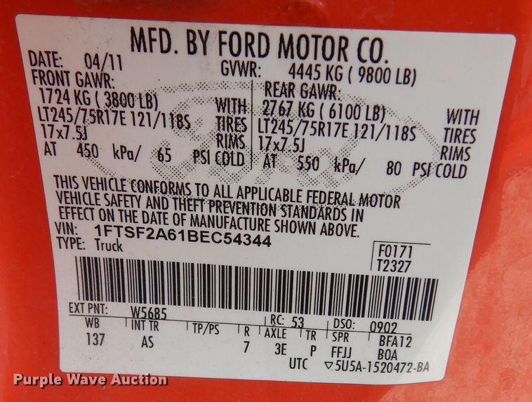 image for item DM3187 2011 Ford F250 Super Duty XL  pickup truck